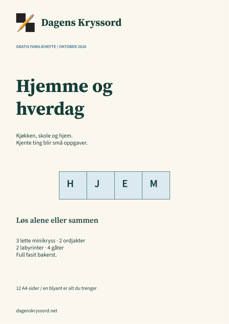 Forsiden til Hjemme og hverdag