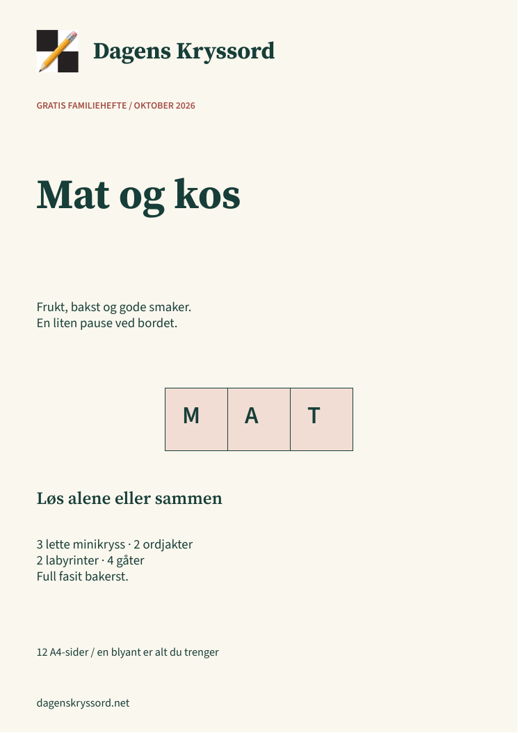 Forsiden til Mat og kos
